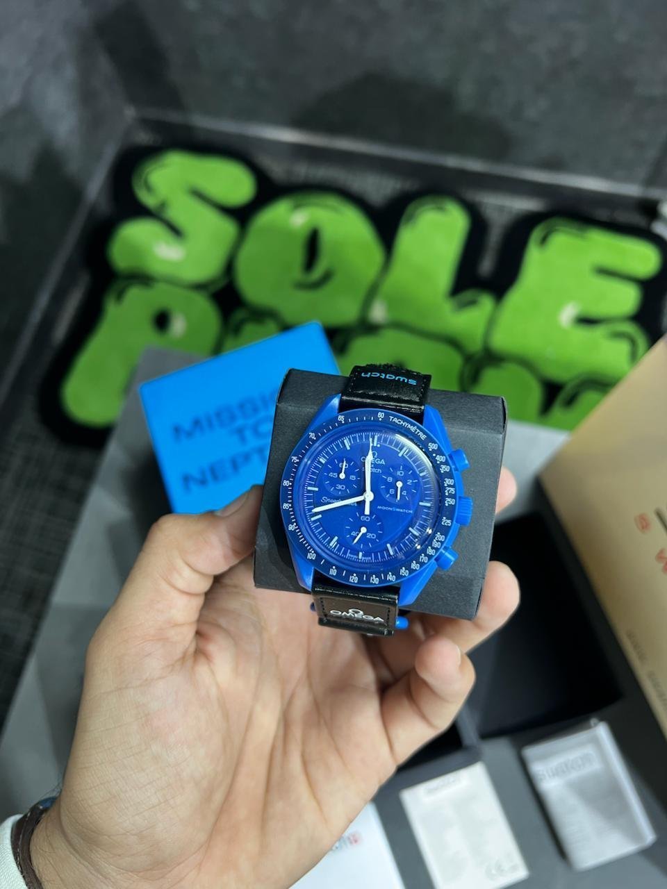 Swatch X Omega Bioceramic Moonswatch Mission To Neptune With Kit - Image 2
