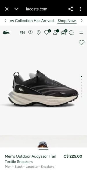 *Lacoste Audyssor "Trail Black-White"(1st Time In India & With OG Box Packing)*