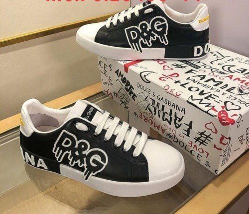 Branded D&G Shoes For Men Black White - Image 2