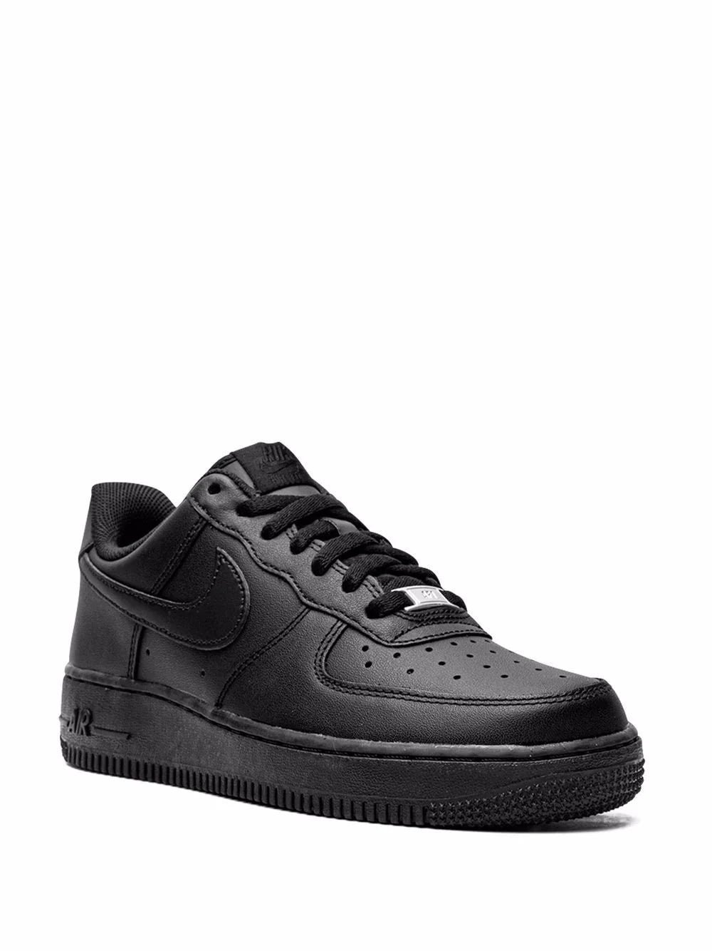 Nike Airforce 1 Pure Leather Triple Black for her - Image 2