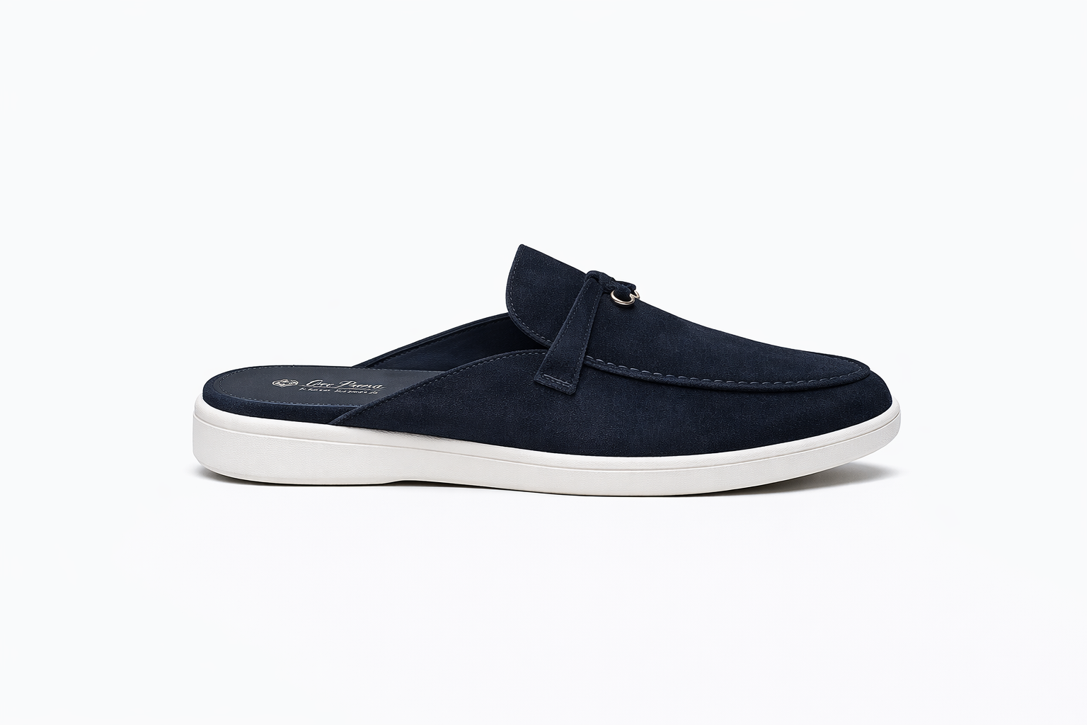 Loro Piana Babouche Loafers Navy Blue 213 TOP BATCH UA