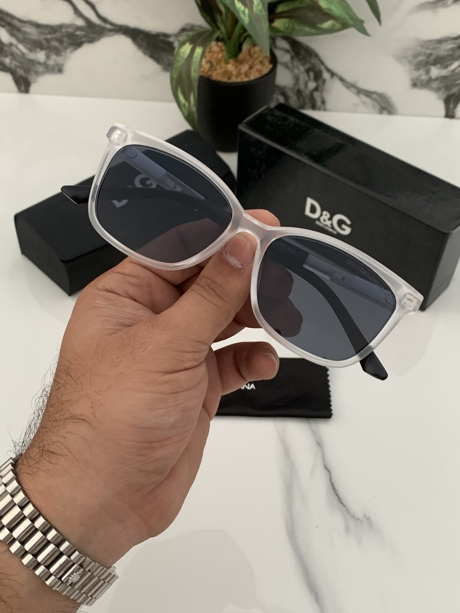 Branded Sunglasses DG 3361 white black(With Original Kit) - Image 5