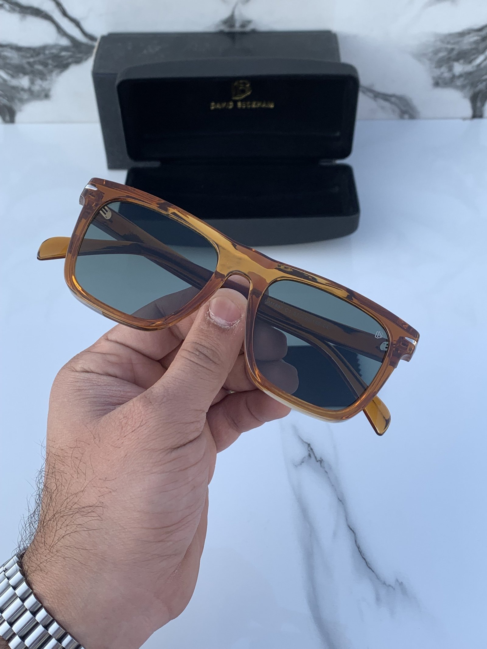 Branded DB Brown Sunglasses Grey (With Original Kit) - Image 2