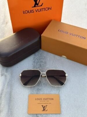Branded Lv Gold Brown Sunglasses FT (With Original Kit)