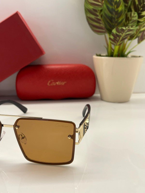 Branded Ctier Gold Brown Sunglasses EW (With Original Kit) - Image 2