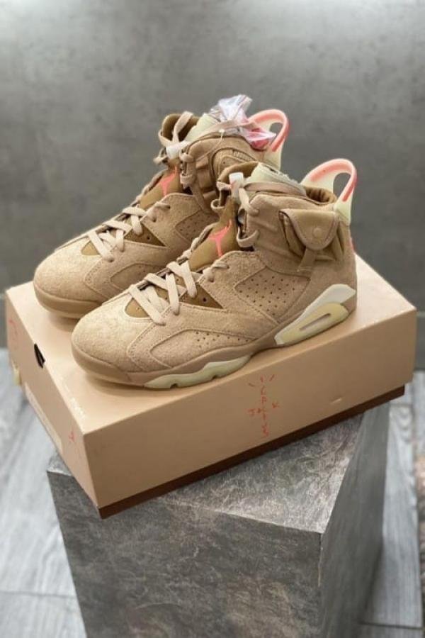 Jordan Retro 6 British Khakhi Semi Ua Quality Suede Quality with Dust Bag TOP BATCH UA - Image 2