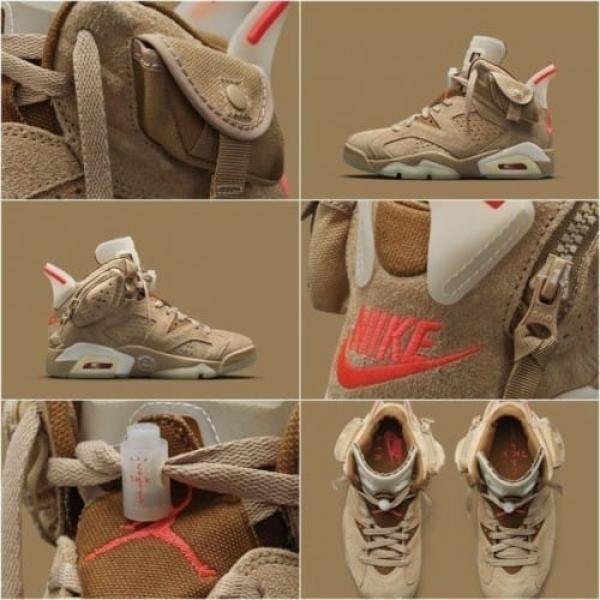 Jordan Retro 6 British Khakhi Semi Ua Quality Suede Quality with Dust Bag TOP BATCH UA - Image 3