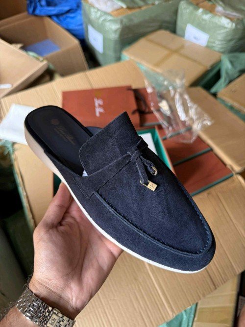 Loro Piana Babouche Loafers Navy Blue 213 TOP BATCH UA - Image 2