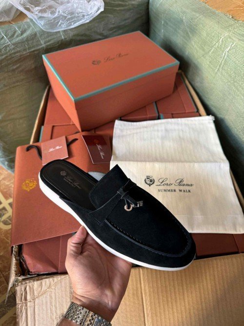 Loro Piana Babouche Loafers Black 215 TOP BATCH UA - Image 2