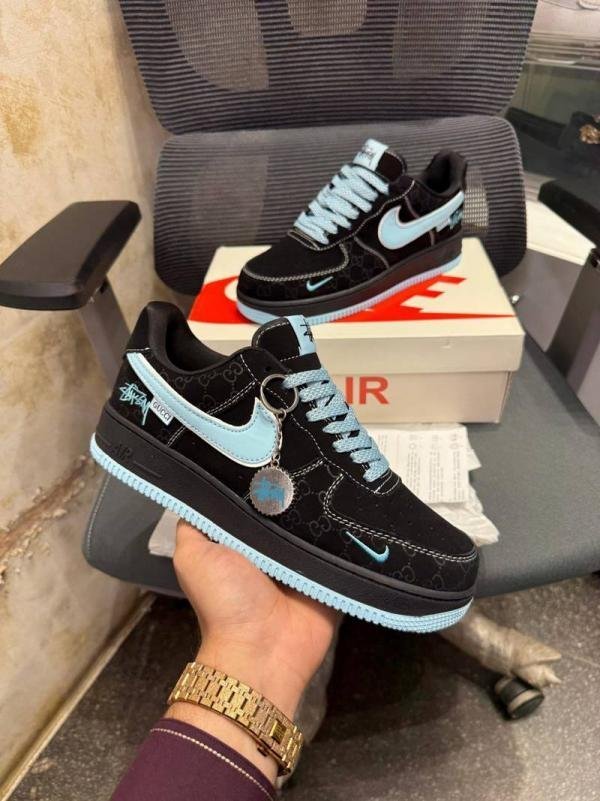 nike airforce 1 low x stussy x black blue TOP BATCH UA - Image 4