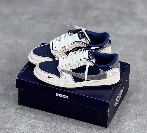 Nike Air Jordan Retro 1 X Dio_r Travis Scott Navy Blue TOP BATCH UA - Image 2