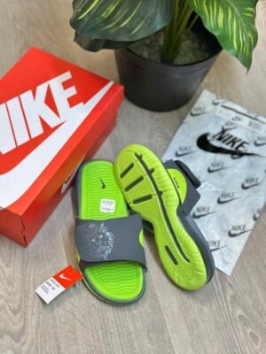 Nike Air LeBron Premium Grey Neon Slides