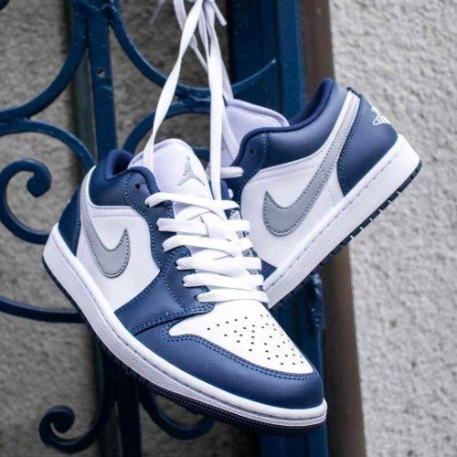 Air Jordan 1 Low Midnight NavyWolf Grey TOP BATCH UA - Image 2