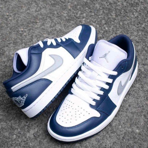 Air Jordan 1 Low Midnight NavyWolf Grey TOP BATCH UA - Image 3