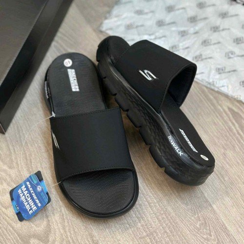 Skechers Go Walk Flex Premium Full Black Flip Flop - Image 2