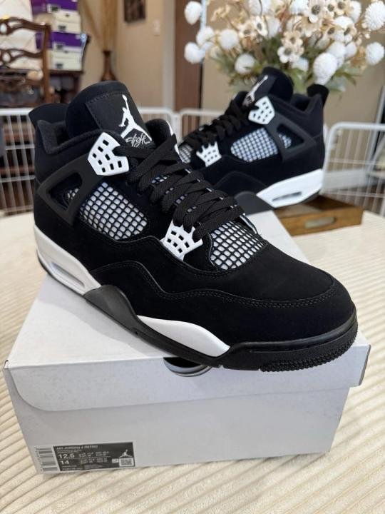 Nike Air Jordan Retro 4 Black White TOP BATCH UA - Image 4