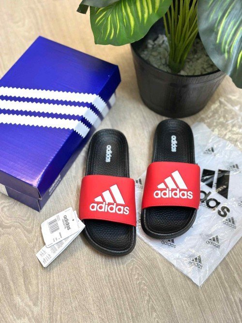 Adidas Hyper Boost Premium Red Black White Slides - Image 2