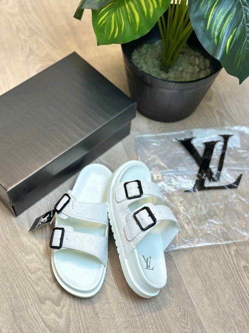 Louis Vuitton Venice Mule Premium White Slides - Image 2