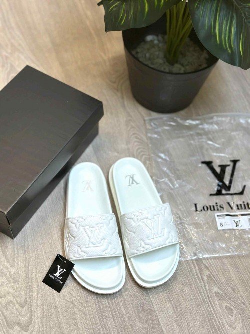 Louis Vuitton Monogram White Premium Slides - Image 2