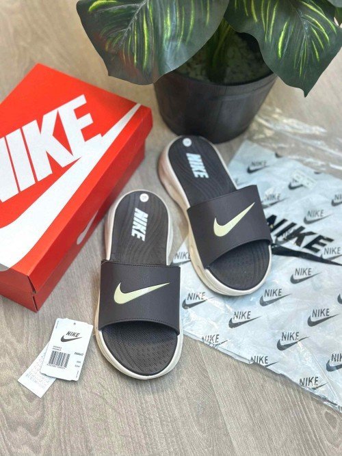 Nike Classic Cloud Sole Premium Brown Cream Flip-Flop - Image 2