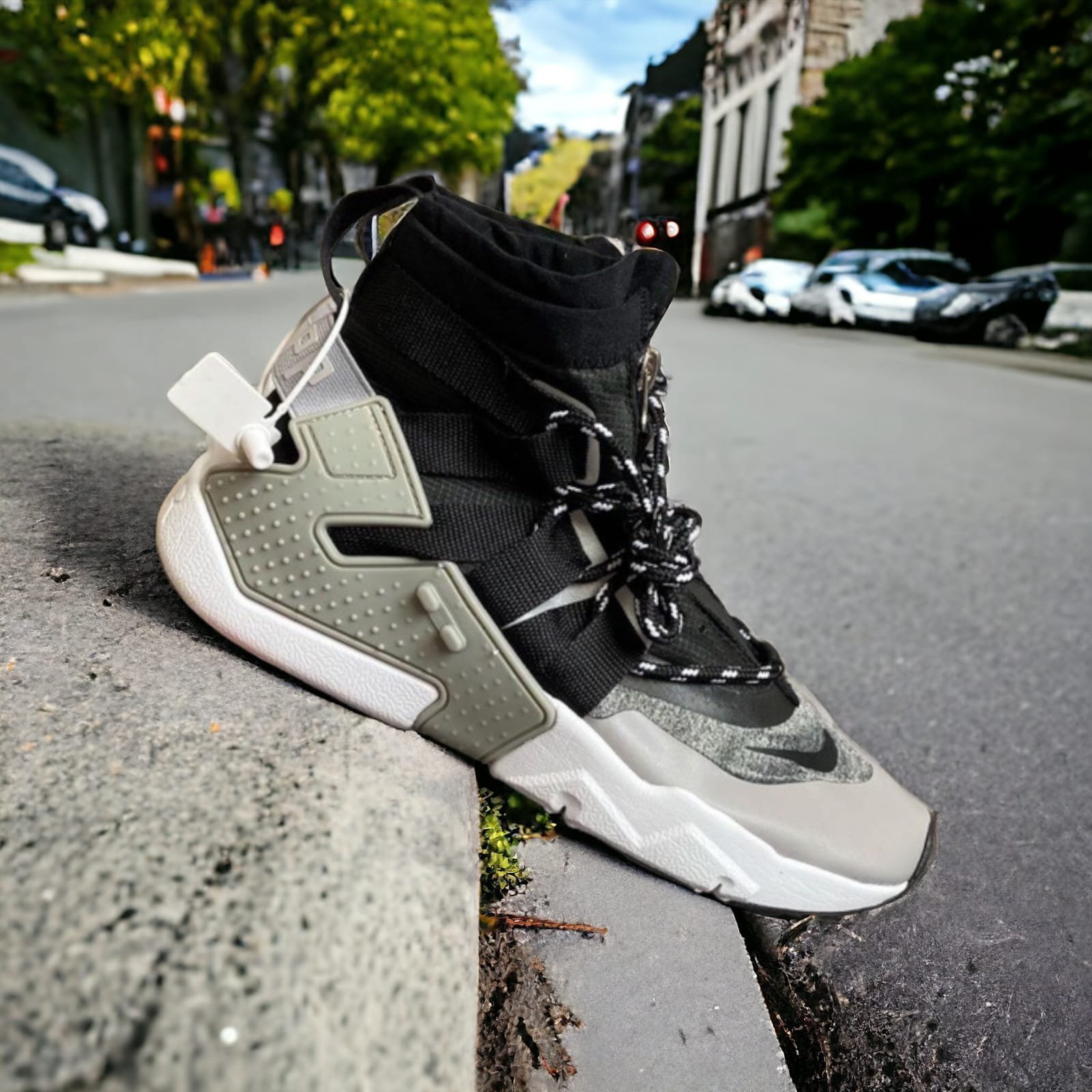 Branded Huarache Gripp Atmosphere Grey Black For Men's - Image 9
