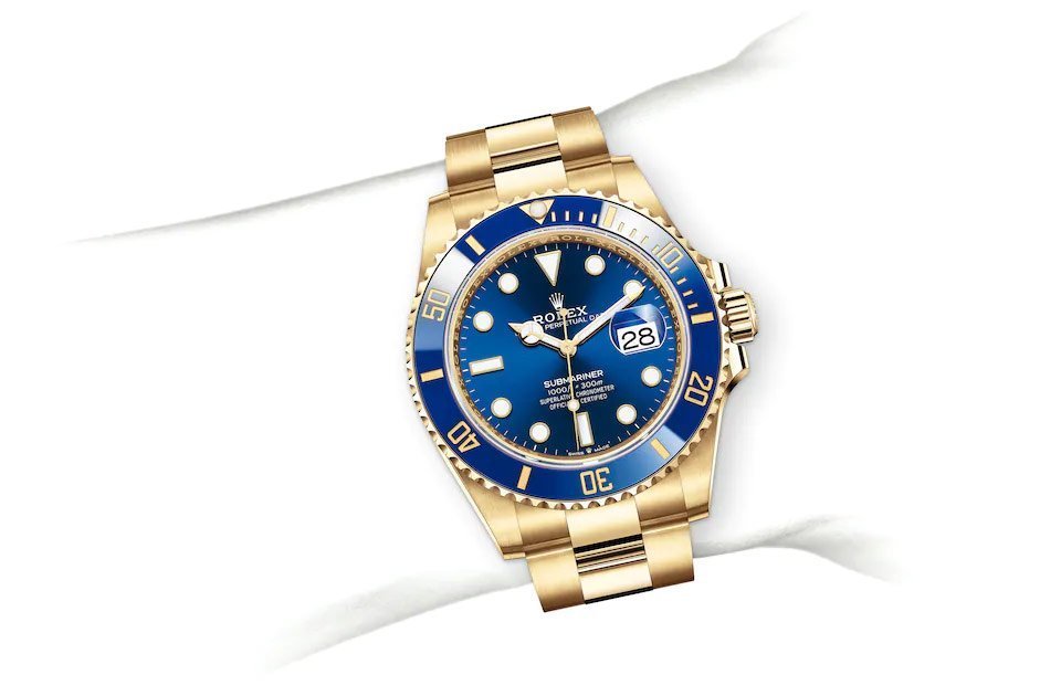 Rolex Submarine yellow gold and a blue dial date - Image 2