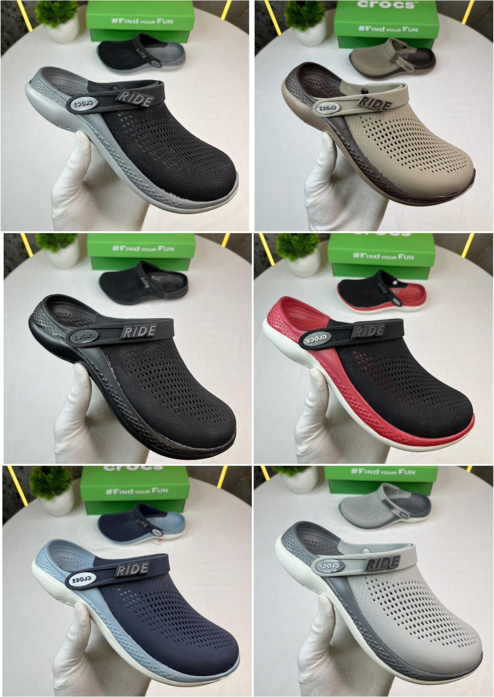 CROCS LITERIDE 360 CLOGS ( BLACK & RED ) - Image 2