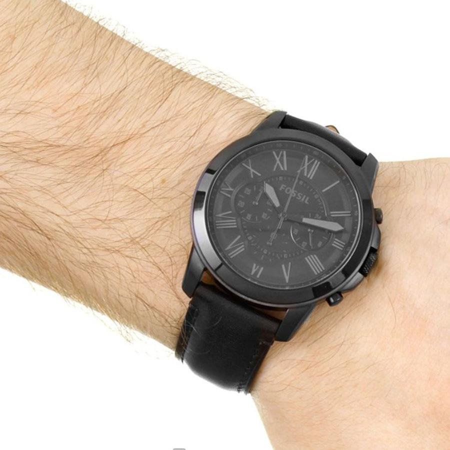 Fossil Grant Leather Belt Full Black Watch - Image 2