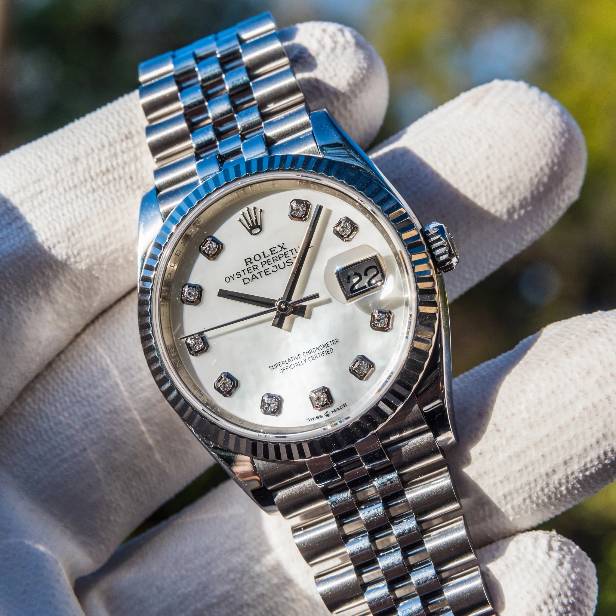 Rolex Date just 41 bright white , diamond-set - Image 2