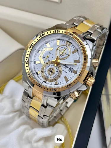 Edifice Silver Gold White Metal Watch - Image 3