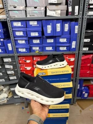 Skecheerrs Go Run Mens Slipons BlackWhite