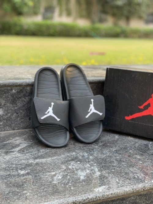 Jordan Break Velcro Slide Black White