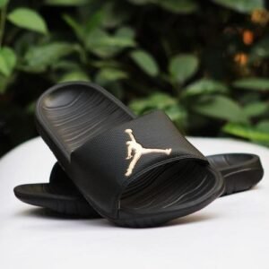 Jordan Break Slides Black Gold