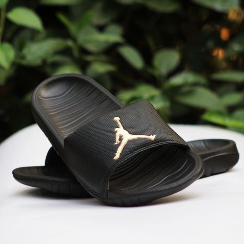 Jordan Break Slides Black Gold