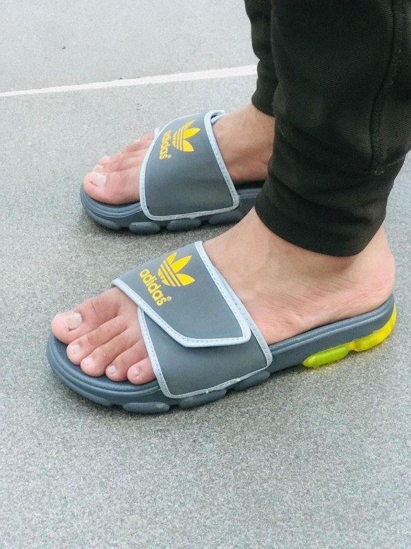 Adida_s Swim Slider Flip Flop Grey Yellow - Image 2