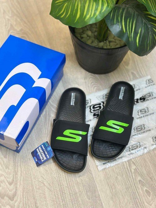 Skecher.s Hyper Burst Go Recover ArchFit Premium Black Green Flip-Flop - Image 2
