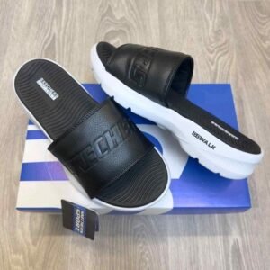 Skecher.s GOwalk Goga Mat Premium Black White Slides