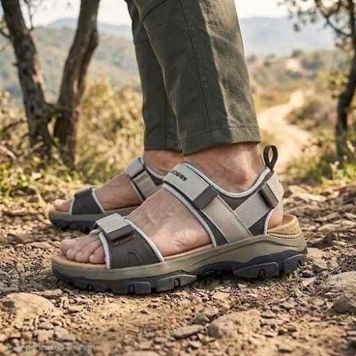 Skecher.s Go Recover Tresmen Ryer Premium Cream Brown Tan Sports Sandal - Image 2