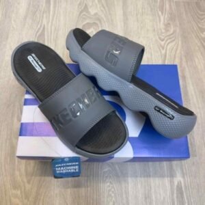 Skecher.s Massage Fit Footbed Grey Black Slides