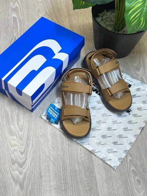 Skecher.s Massage Fit Adjustable Straps Tan Brown Sports Sandal - Image 2
