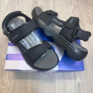 Skecher.s Massage Fit Adjustable Straps Black Grey Sports Sandal
