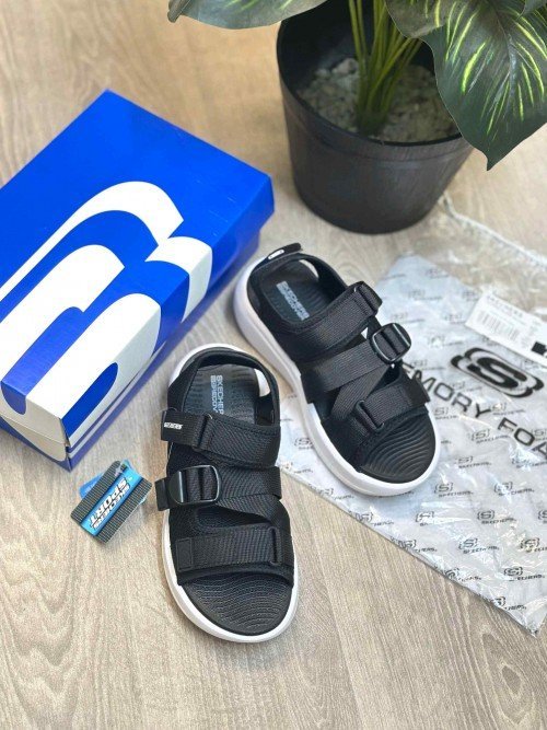 Skecher.s Go Recover Adjustable Straps Black White Sports Sandal - Image 2