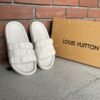 Louis Vuitton Waterfront Mules Chex Maxi Damier Rubber Cream Slide
