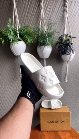 Louis Vuitton MONOGRAM Waterfront Mule Cream