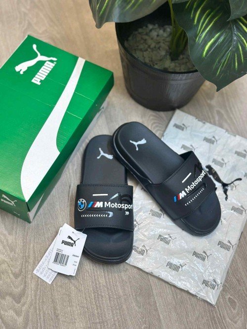 Pumma BMW Motorsport Soft Comfort Premium All Black Slides - Image 2