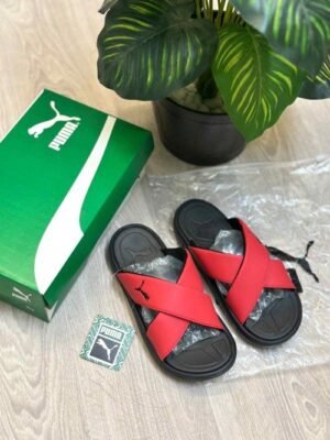 Pum.a Softride Seave Cross Strap Red Slides