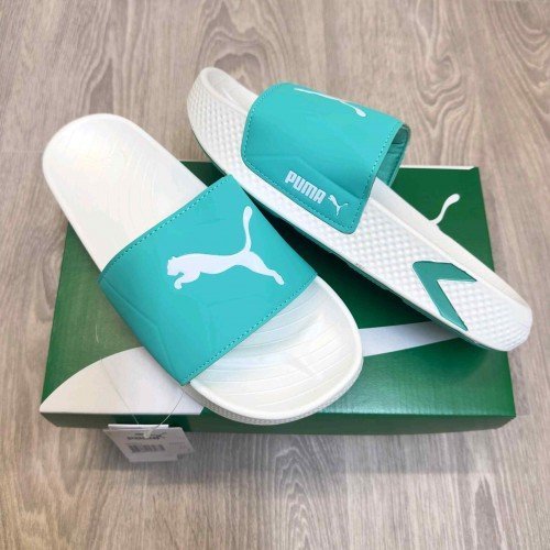 Pum.a SoftridePro Leadpuff Aqua Blue White Slides - Image 2