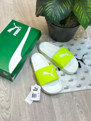 Pum.a SoftridePro Leadpuff Lime Yellow White Slides