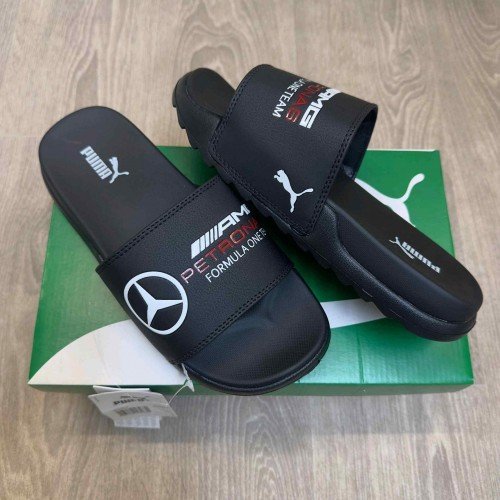 Pum.a Mercedes AMG Petronas Soft Comfort Premium All Black Slides - Image 2