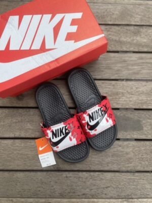 Loui_s Vuitton X Nike Benassi JDI Slides Red